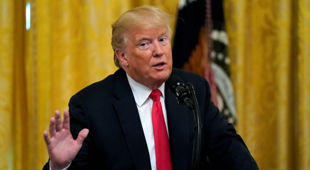 U.S. President Donald Trump hosts an event honoring those working for Immigration and Customs Enforcement and Customs Border Protection at the White House.