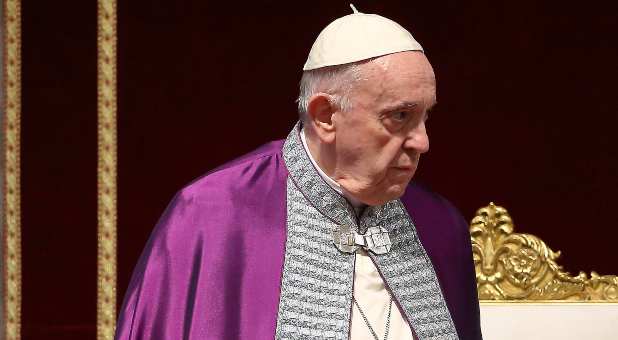 Pope Francis presides over the Celebration of Penance during which rite he will proceed with the consecration of Russia and Ukraine to the Immaculate Heart of Mary, at Saint Peter's Basilica in Vatican, on March 25, 2022.