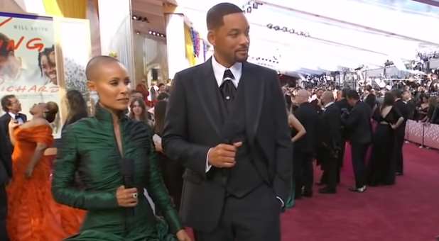 Will and Jada Pinkett Smith arrive at the Oscars 2022 Sunday night.