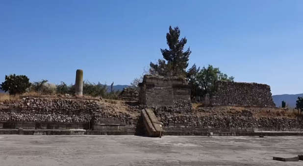 The ruins of a Catholic church in Mitla.