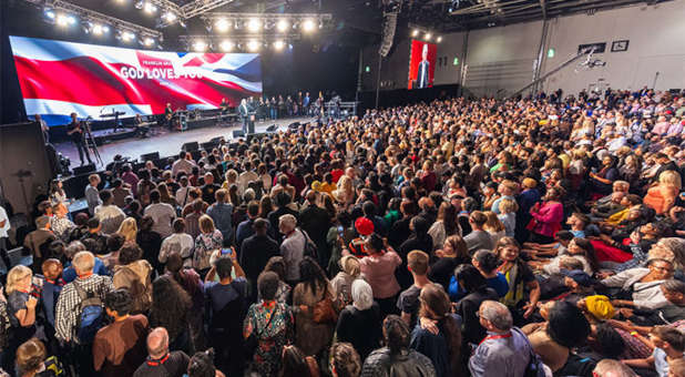 Crowd at the God Loves You tour