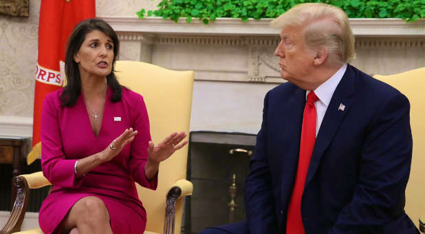 Nikki Haley and Donald Trump.