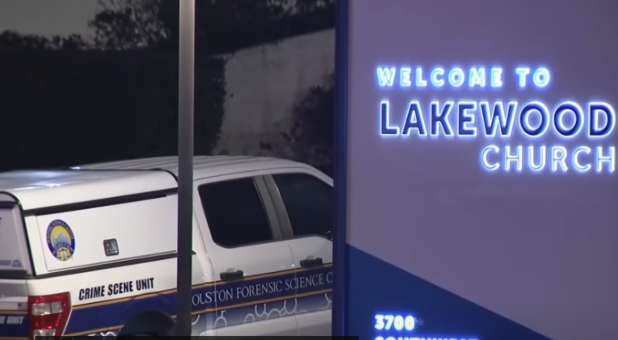 CSI unit outside Lakewood Church, Houston