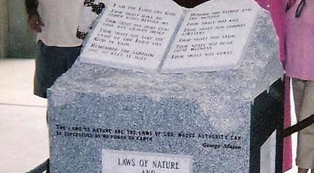 The Ten Commandments monument in the Alabama Supreme Court Building