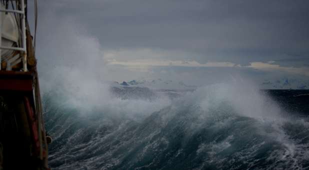 ship in a terrible storm