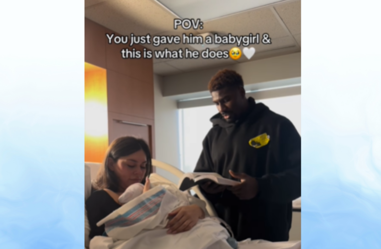 NFL Star Ignites Praise After Reading Scripture Over Newborn Baby